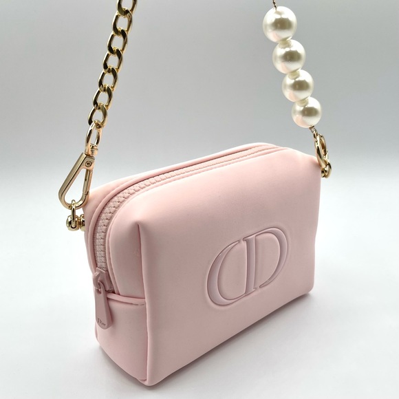 🆕 Dior Cosmetic Case to Crossbody Bag Purse, Light Pink, New - Picture 5 of 12